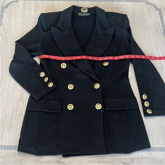 St. John Basics Chic Black Skirt Set with Gold Accents - Picture 7 of 10